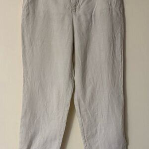 Eileen Fisher Off-White Pants, size PM (medium petite?), 100% Irish linen